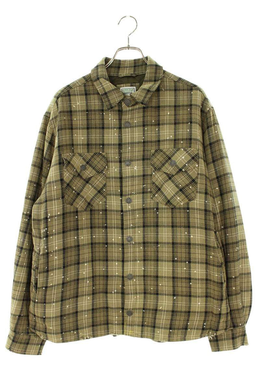 GUESS Flannel Check Blouson Khaki Size M