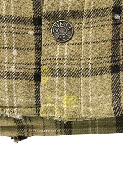 GUESS Flannel Check Blouson Khaki Size M