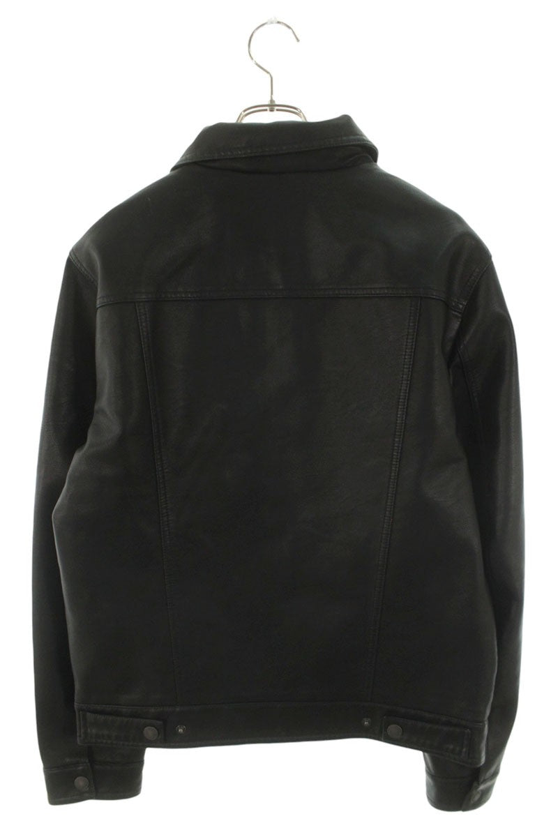 LEVI'S Faux Leather Track Jacket Black Size S