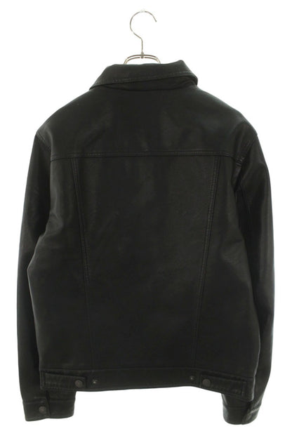 LEVI'S Faux Leather Track Jacket Black Size S