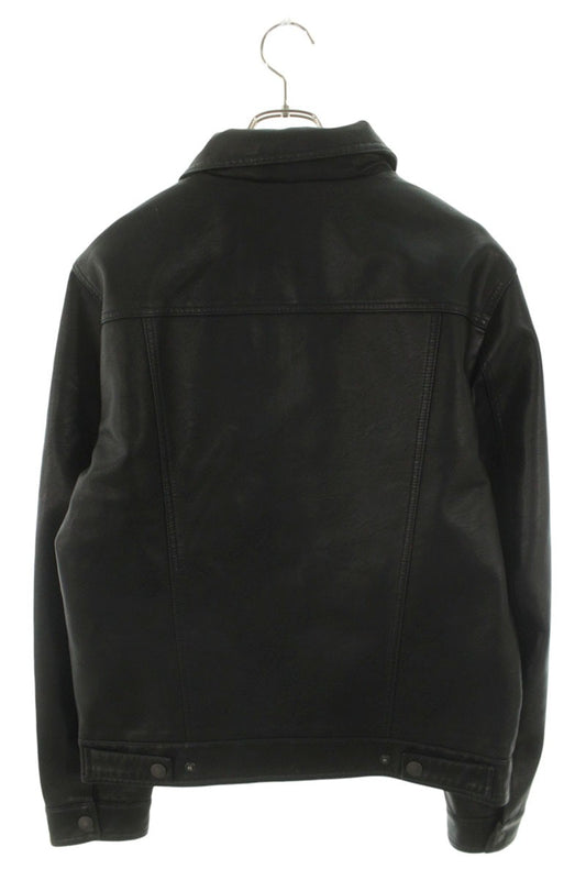 LEVI'S Faux Leather Track Jacket Black Size S