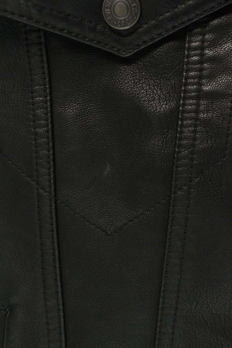 LEVI'S Faux Leather Track Jacket Black Size S