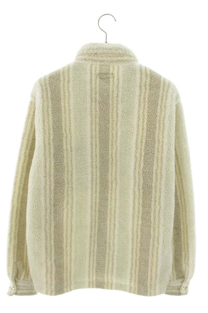 STUSSY Stripe Sherpa Shirt White Size S
