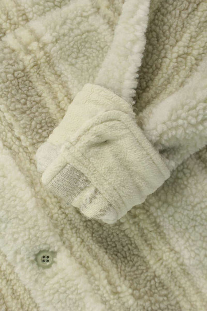 STUSSY Stripe Sherpa Shirt White Size S