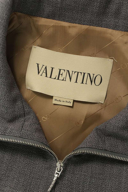 VALENTINO 26SS High-Neck Zip Jacket Gray Size S