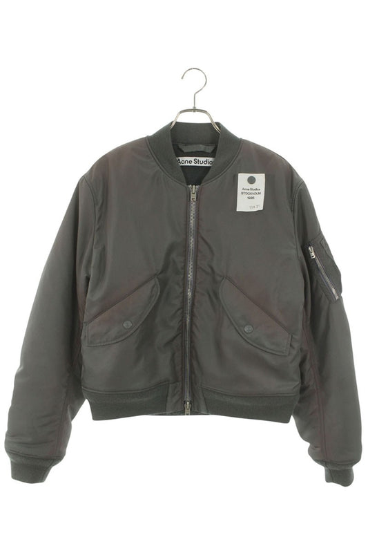 ACNE STUDIOS Washed Nylon Bomber Jacket Gray Size S