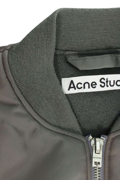 ACNE STUDIOS Washed Nylon Bomber Jacket Gray Size S