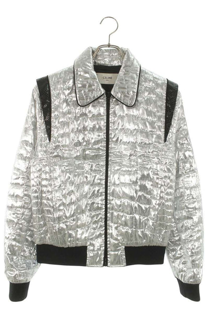 CELINE 19SS Croc Glitter Teddy Jacket Silver Size S