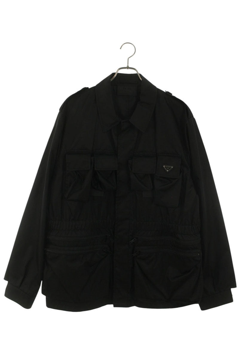 PRADA Re-Nylon Multi-Pocket Safari Jacket Black Size XXL