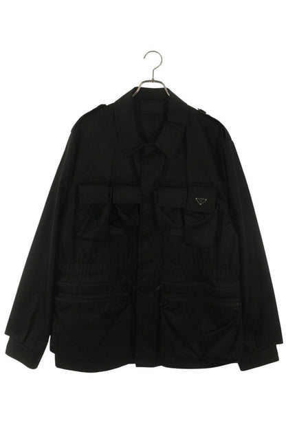 PRADA Re-Nylon Multi-Pocket Safari Jacket Black Size XXL