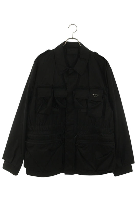 PRADA Re-Nylon Multi-Pocket Safari Jacket Black Size XXL