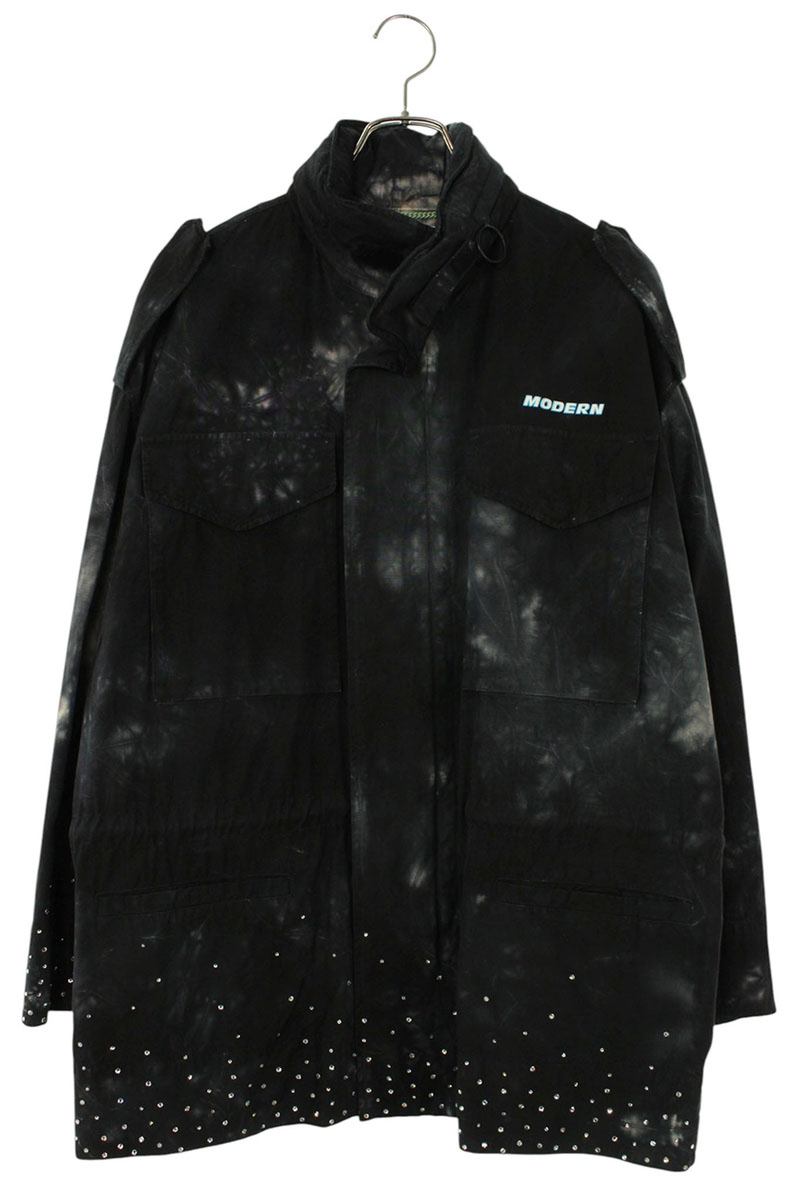 OFF-WHITE Rhinestone Military Jacket Black Size L