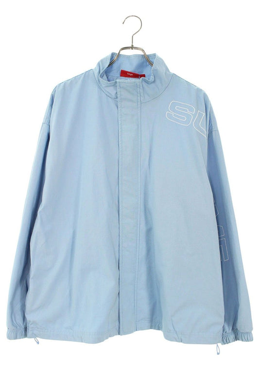 Supreme 25AW Spellout Embroidered Ripstop Track Jacket Logo Blouson Blue Size L
