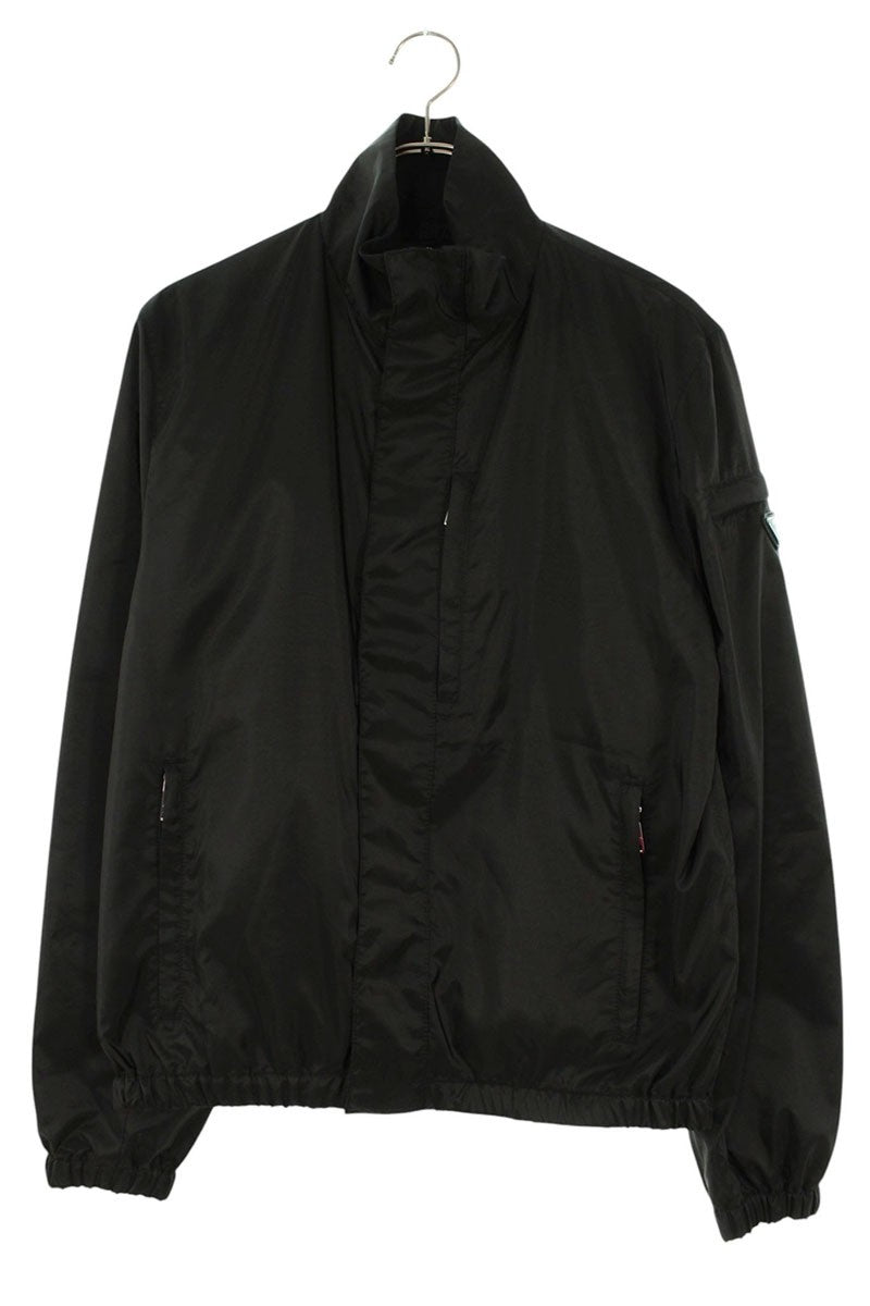 PRADA Re-Nylon Triangle Plate Zip-Up Jacket Black Size M