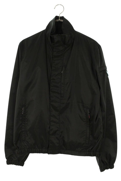PRADA Re-Nylon Triangle Plate Zip-Up Jacket Black Size M