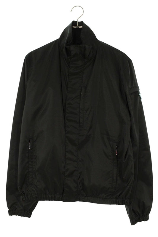 PRADA Re-Nylon Triangle Plate Zip-Up Jacket Black Size M