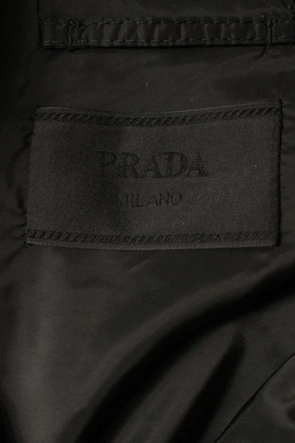 PRADA Re-Nylon Triangle Plate Zip-Up Jacket Black Size M