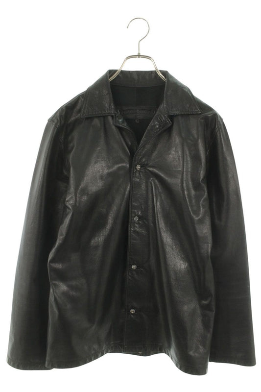 Chrome Hearts Cross Ball Button Leather Blouson Black Size S