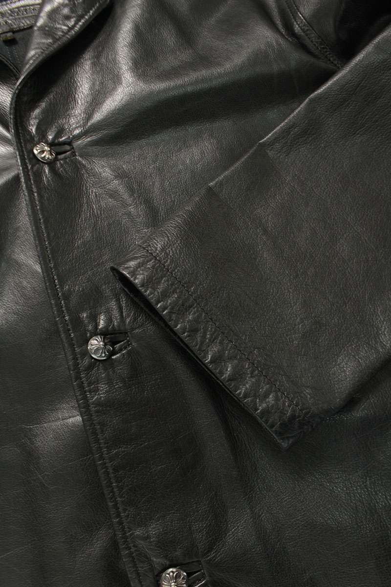 Chrome Hearts Cross Ball Button Leather Blouson Black Size S