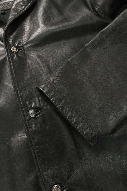 Chrome Hearts Cross Ball Button Leather Blouson Black Size S