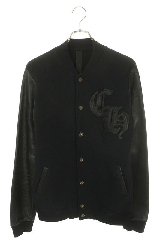 Chrome Hearts CH Patch Leather Panel Varsity Jacket Size M