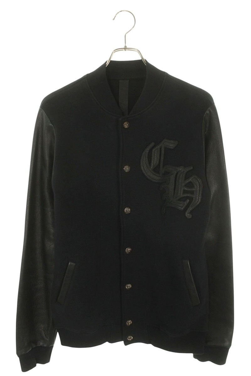 Chrome Hearts CH Patch Leather Panel Varsity Jacket Size M