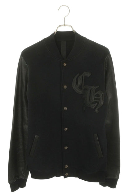 Chrome Hearts CH Patch Leather Panel Varsity Jacket Size M