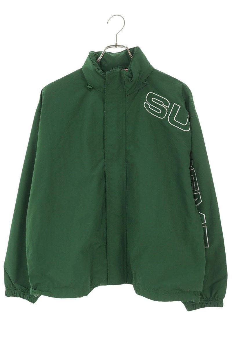 SUPREME Spellout Embroidered Track Jacket Green Size S