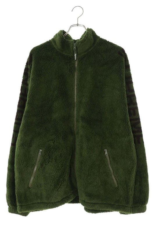 SUPREME 25SS Shoulder Logo Fleece Jacket Green Size XL