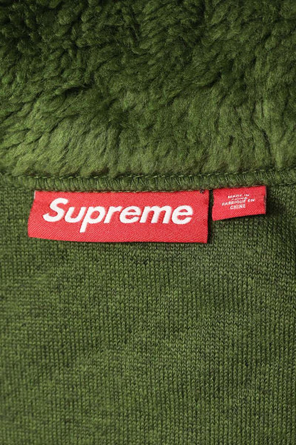 SUPREME 25SS Shoulder Logo Fleece Jacket Green Size XL