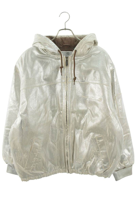 MM6 24SS Foil Hooded Work Jacket Paint Print Size L