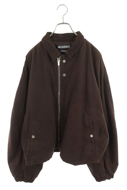JACQUEMUS Insulated Zip Blouson Brown Cotton Blend Size L
