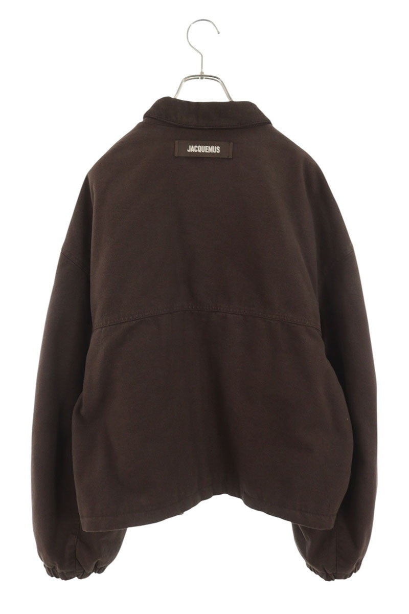 JACQUEMUS Insulated Zip Blouson Brown Cotton Blend Size L