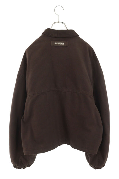 JACQUEMUS Insulated Zip Blouson Brown Cotton Blend Size L