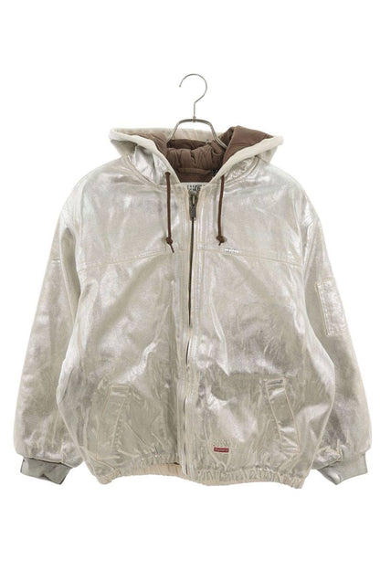 MM6 24SS Foil Hooded Work Jacket Paint Print Size M