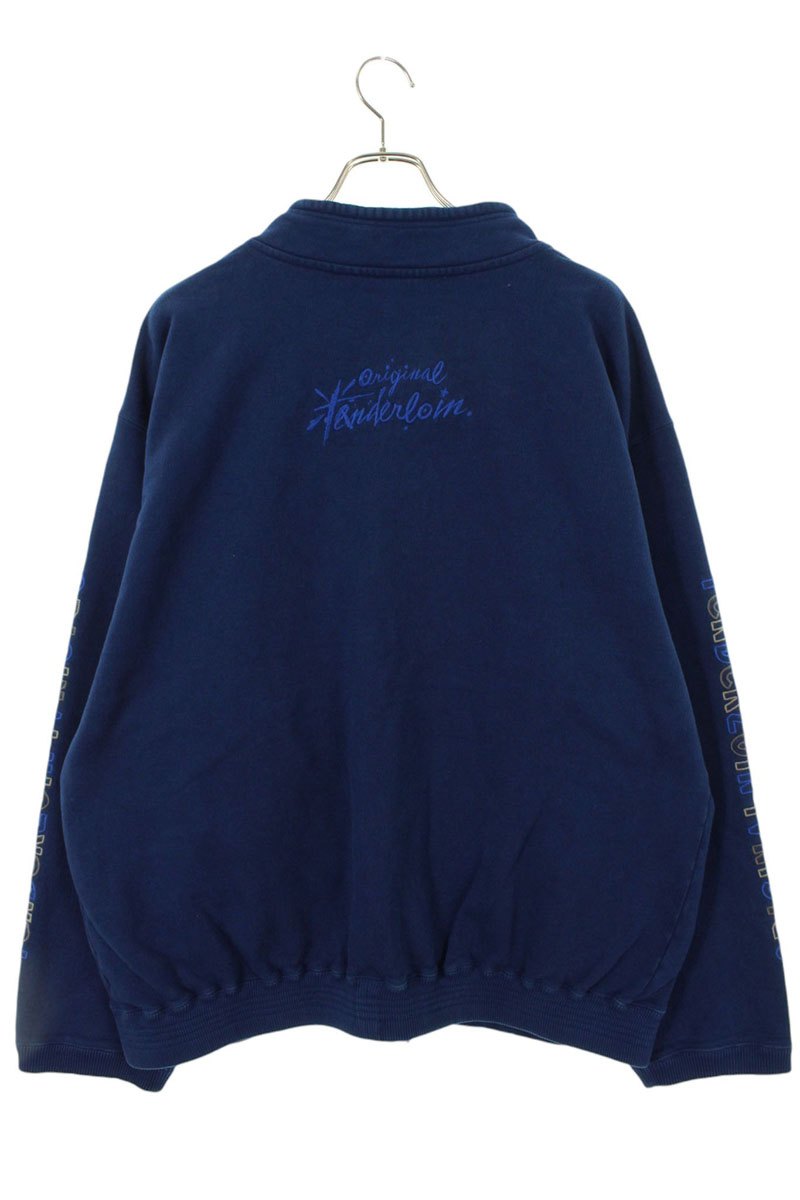TENDERLOIN Logo Embroidered Cotton Zip Jacket Blue Size XL