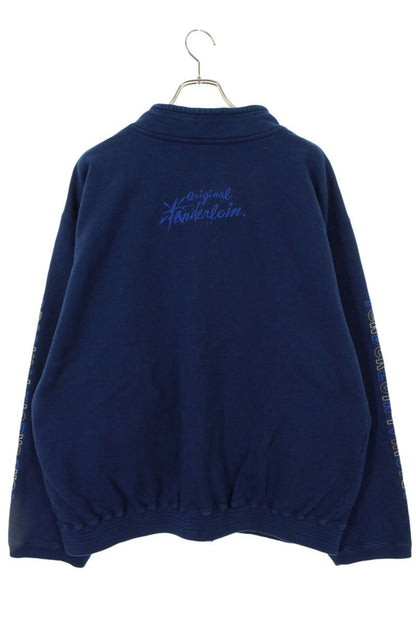 TENDERLOIN Logo Embroidered Cotton Zip Jacket Blue Size XL