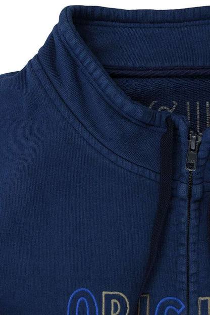 TENDERLOIN Logo Embroidered Cotton Zip Jacket Blue Size XL