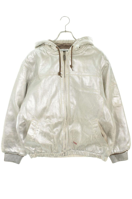 MM6 24SS Foil Hooded Work Jacket Paint Print Size S
