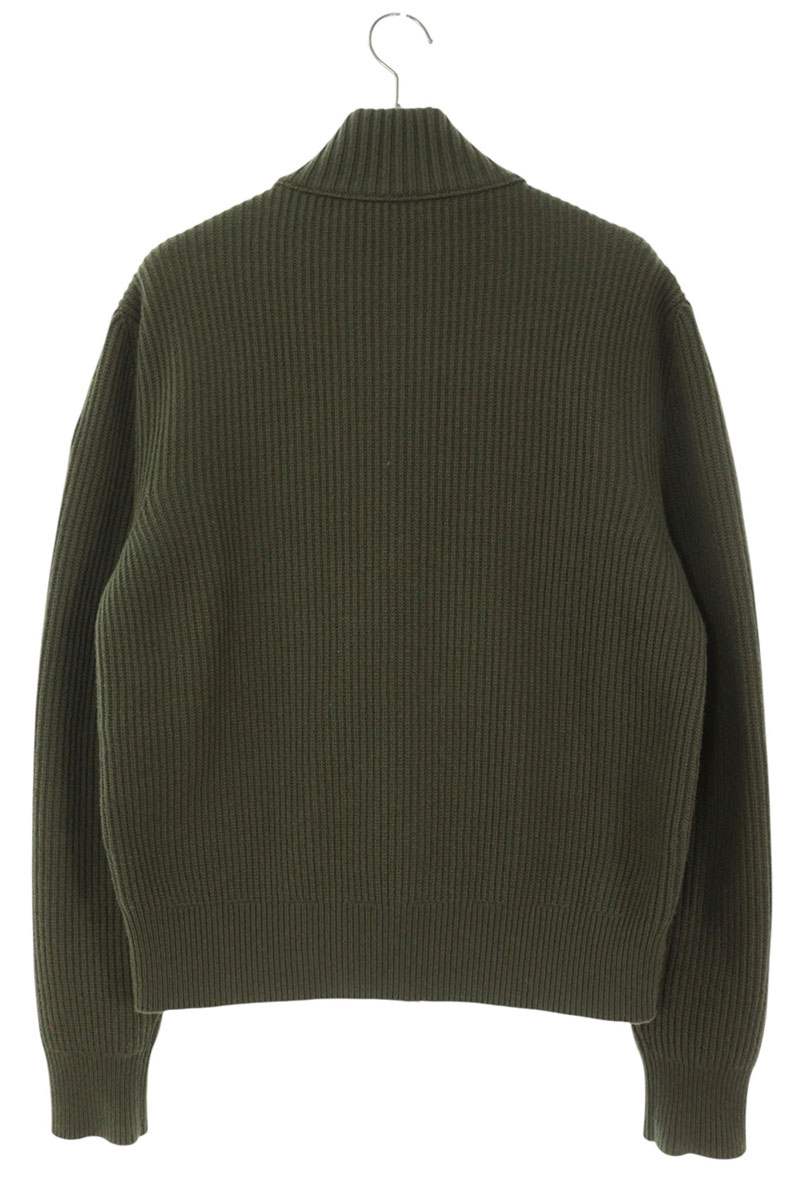 MONCLER Down Panel Wool/Cashmere Knit Blouson Green Size M