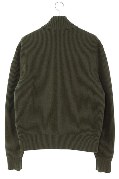 MONCLER Down Panel Wool/Cashmere Knit Blouson Green Size M