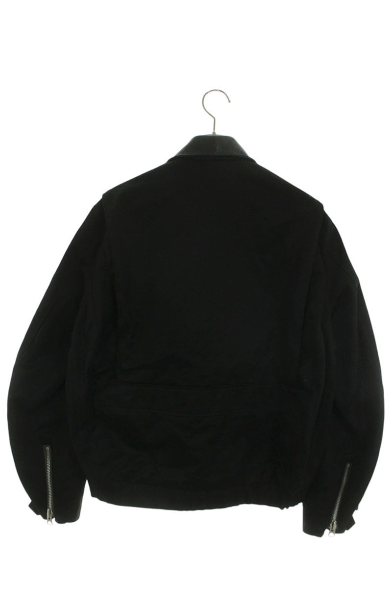 Sacai Leather Collar Cotton Chino Blouson Black Size S
