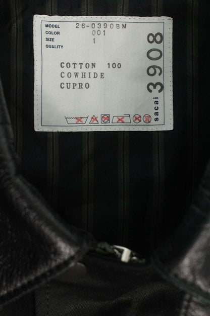 Sacai Leather Collar Cotton Chino Blouson Black Size S