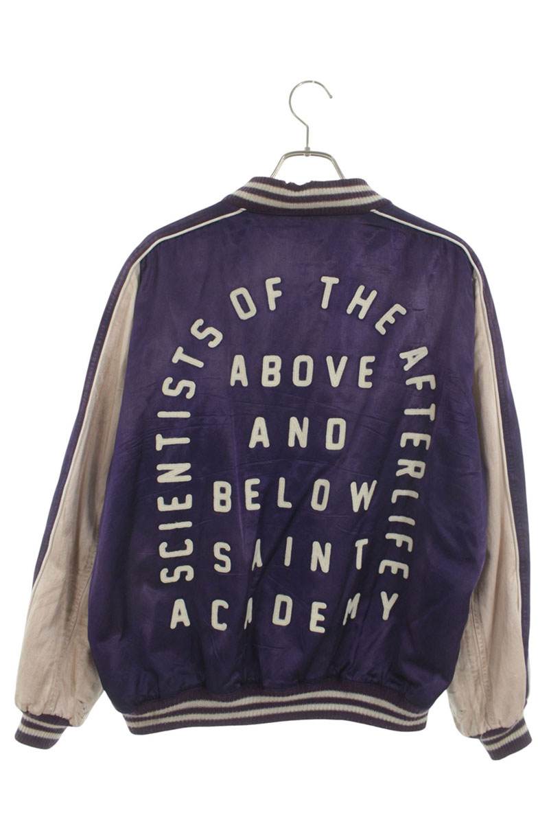 SAINT MICHAEL Distressed Cotton Blouson Purple Size M
