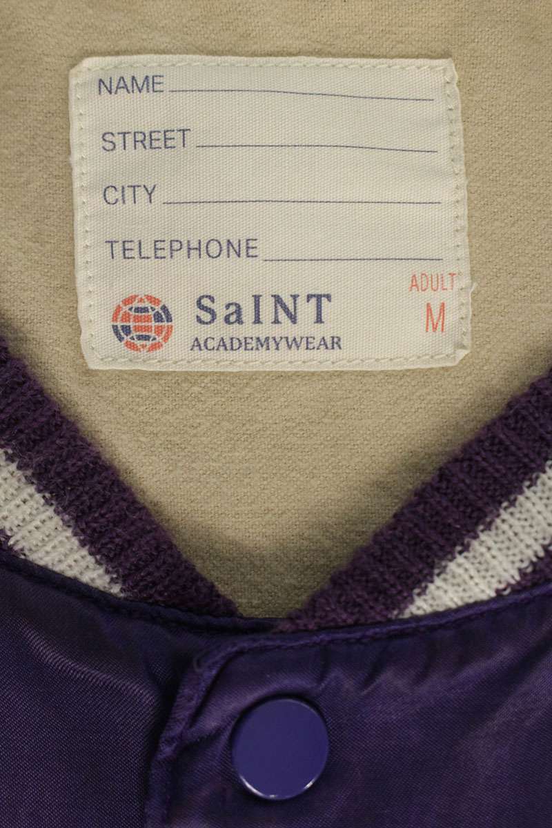 SAINT MICHAEL Distressed Cotton Blouson Purple Size M