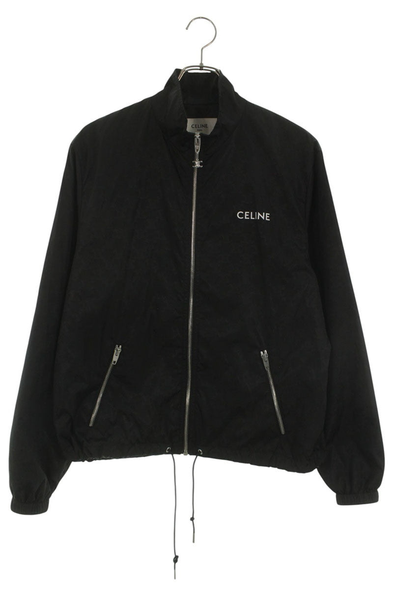 CELINE 25SS Black Triomphe Monogram Zip-Up Blouson Size XS