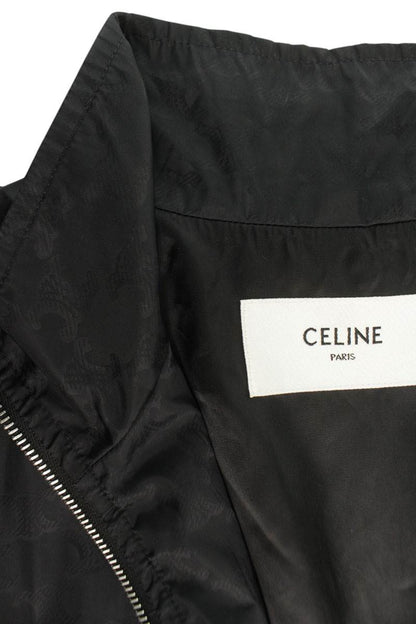 CELINE 25SS Black Triomphe Monogram Zip-Up Blouson Size XS