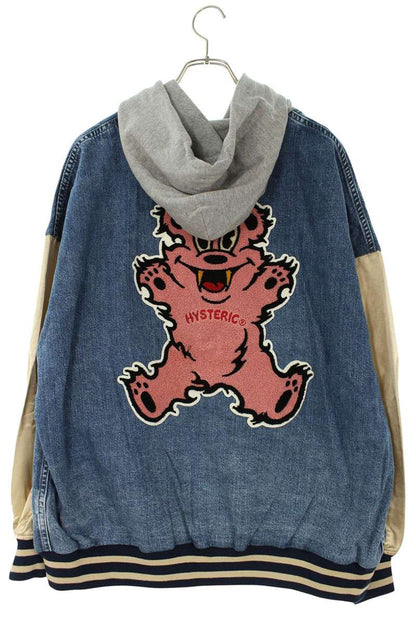 HYSTERIC GLAMOUR FIRE BEAR Applique Remake Denim Size XXL