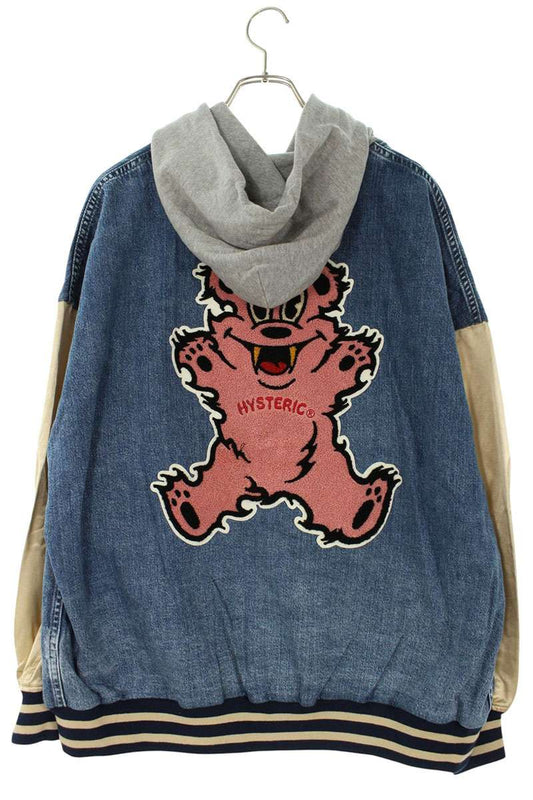 HYSTERIC GLAMOUR FIRE BEAR Applique Remake Denim Size XXL