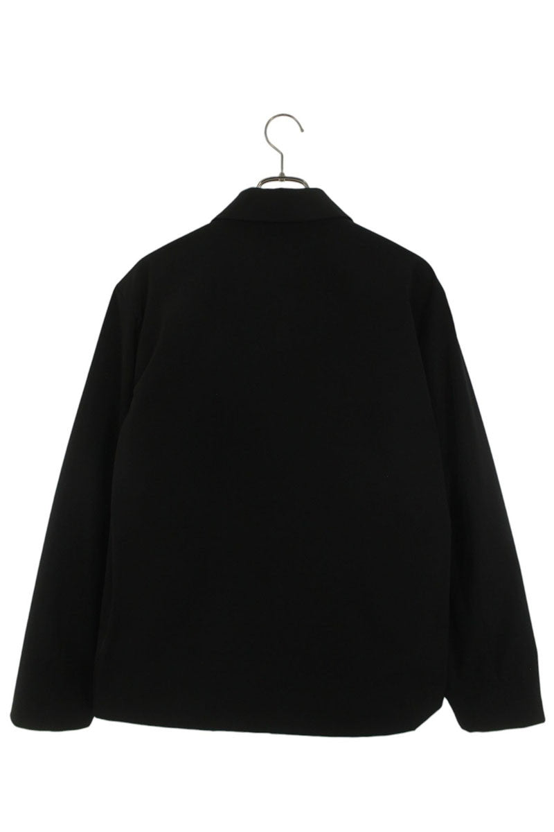 PRADA Triangle Logo Plaque Shirt Jacket Black Size S